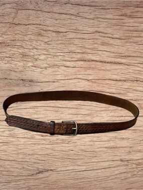 Vintage Mens Brown Genuine Leather High-Quality Belt